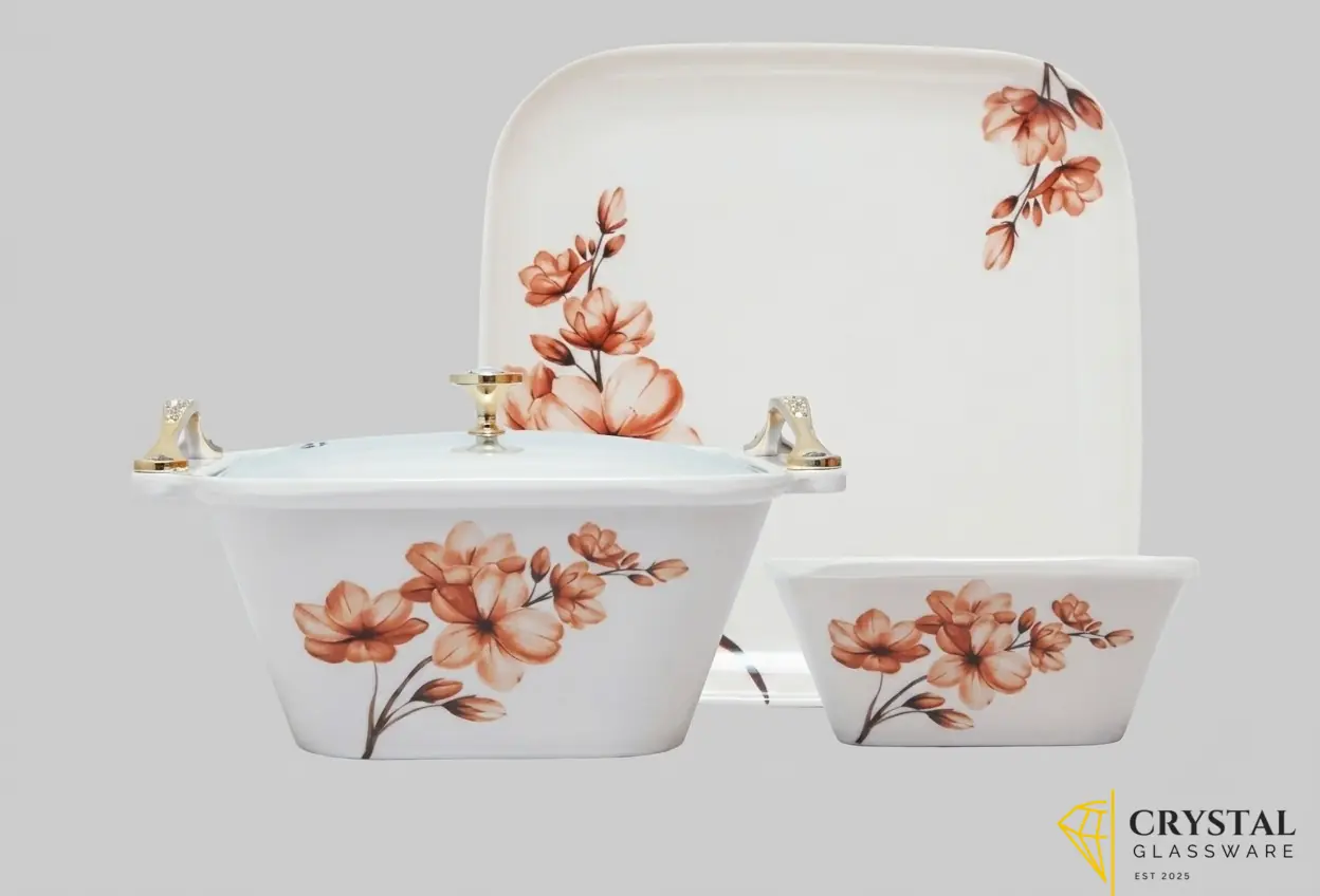 Graceware Sirena Neue Crystal Coated 88 Pcs Dinner Set  